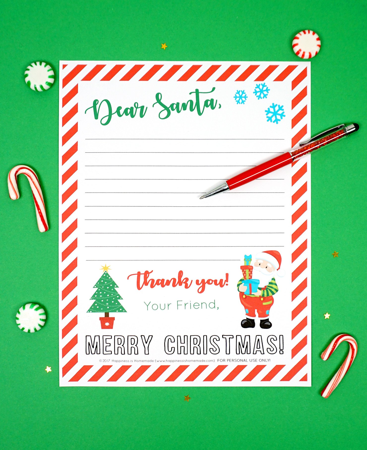 Free Printable Letter To Santa Happiness Is Homemade