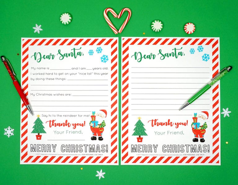 Free Printable Letter to Santa - Happiness is Homemade