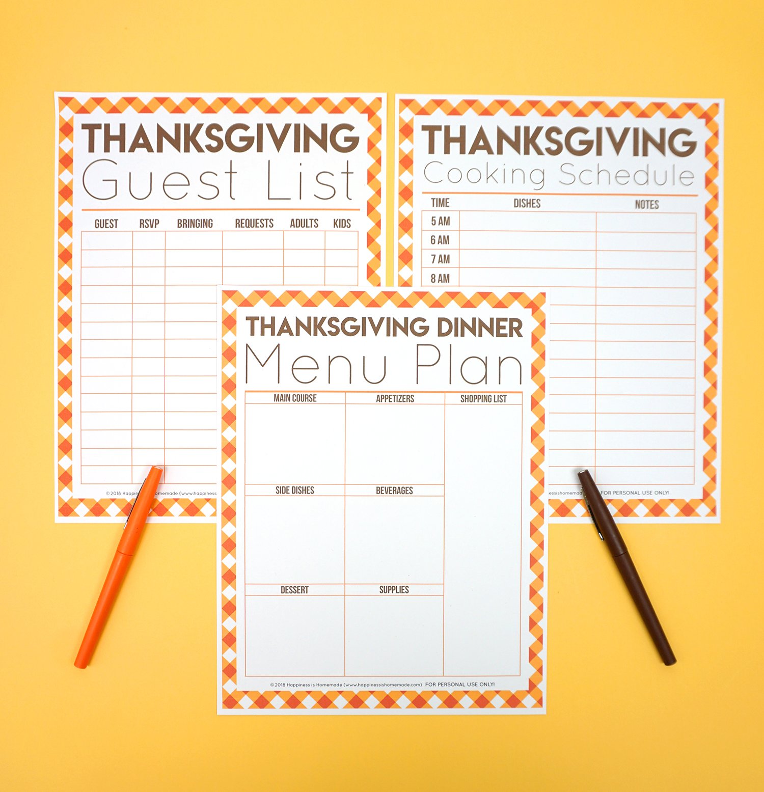 Free Thanksgiving Printables Menu Planner Guest List More 