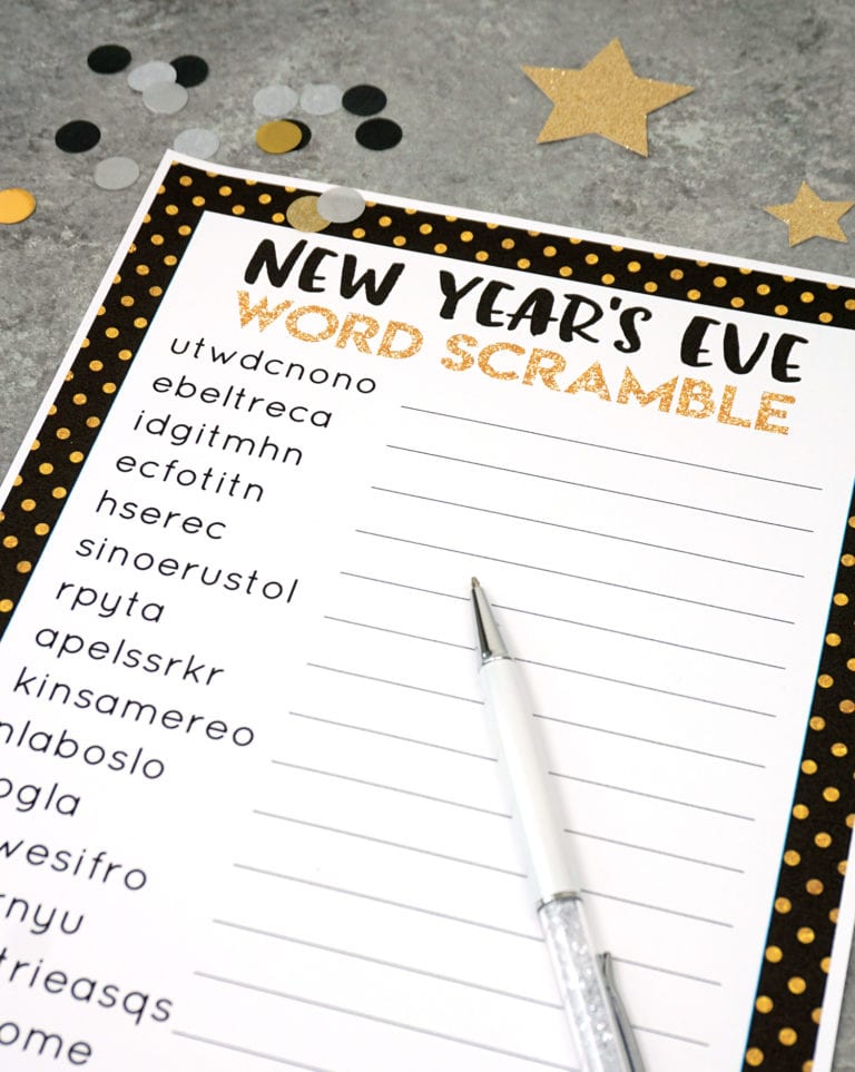 New Year's Eve Word Scramble Printable - Happiness is Homemade