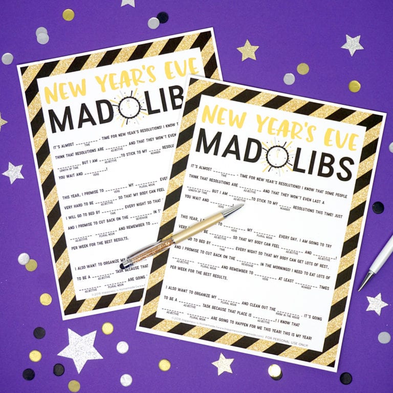 New Year's Eve Mad Libs Printable - Happiness is Homemade