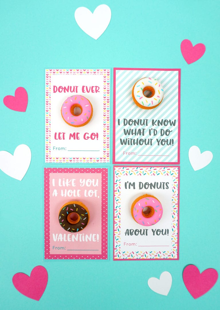 Printable Donut Valentine Cards - Happiness is Homemade