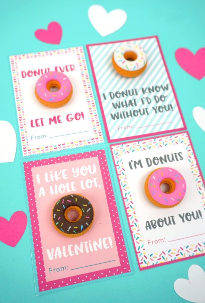 Printable Donut Valentine Cards - Happiness is Homemade