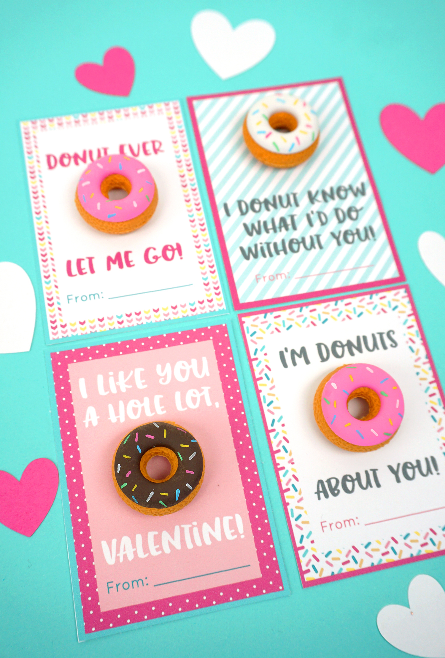 Printable Donut Valentine Cards Happiness Is Homemade