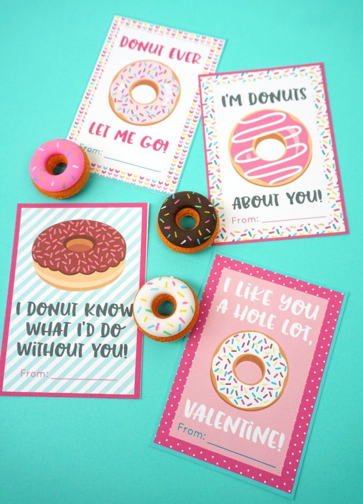 Printable Donut Valentine Cards - Happiness is Homemade