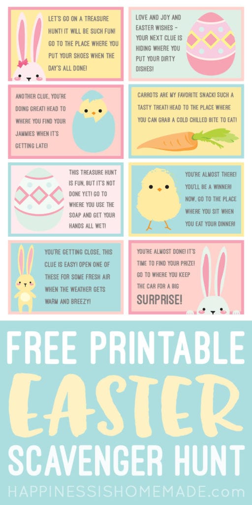 Easter Scavenger Hunt - FREE Printable! - Happiness is Homemade