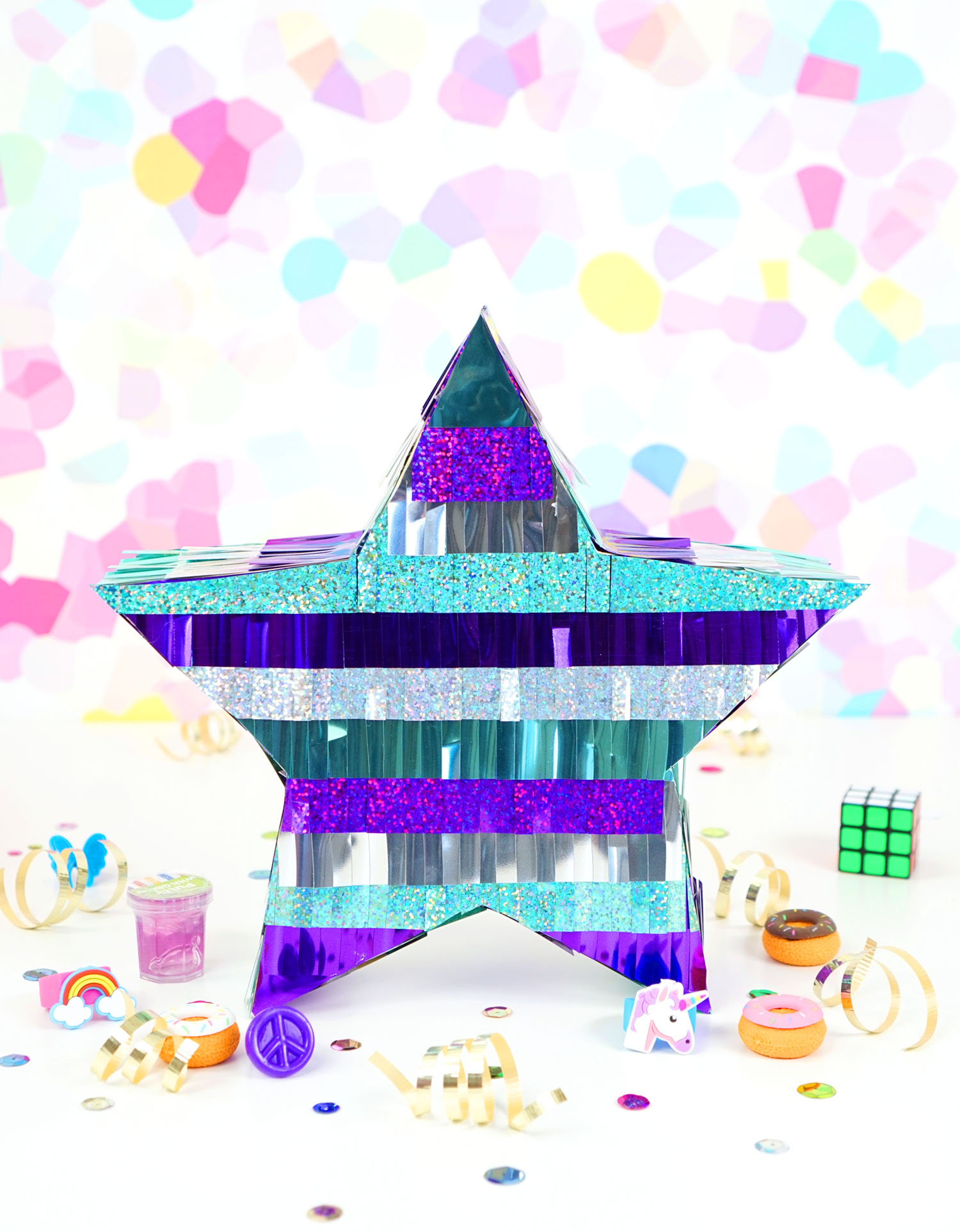 Printable Mini Cereal Box Mermaid Birthday Party Favor Purple Blue