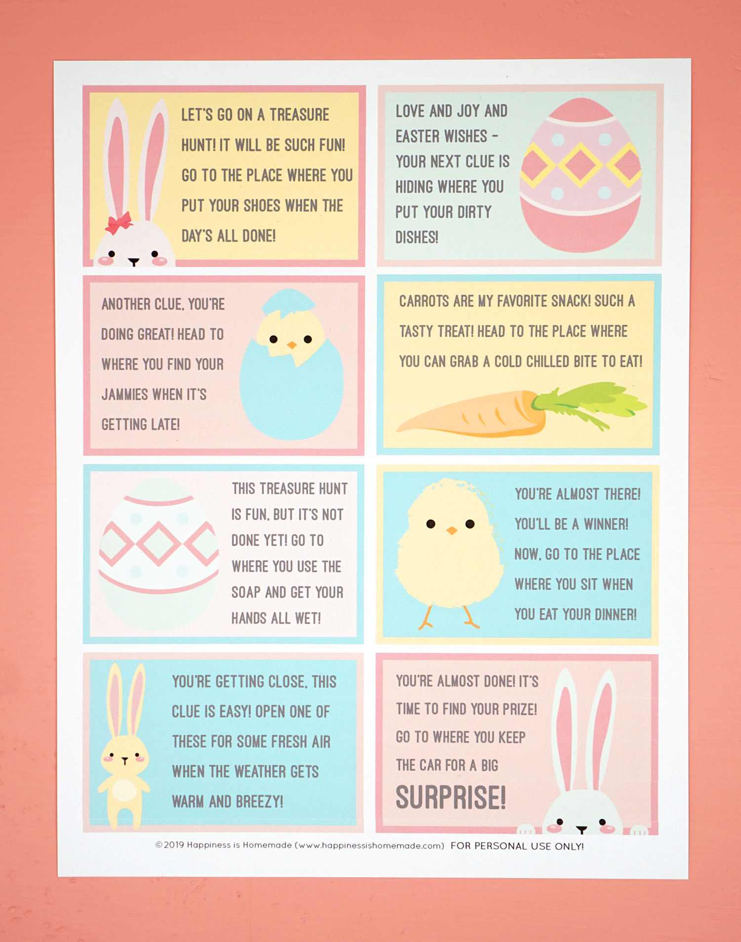 Easter Scavenger Hunt FREE Printable! Happiness is Homemade