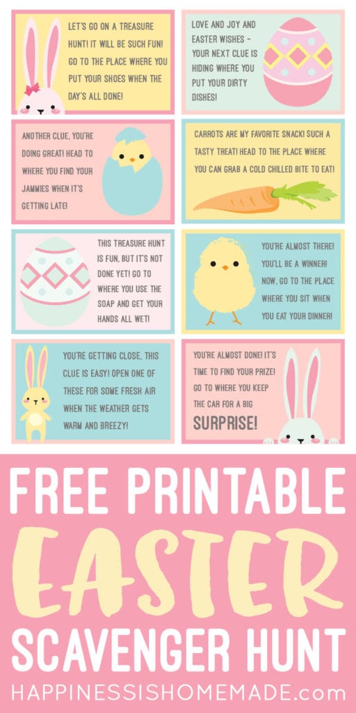 Easter Scavenger Hunt - FREE Printable! - Happiness is Homemade