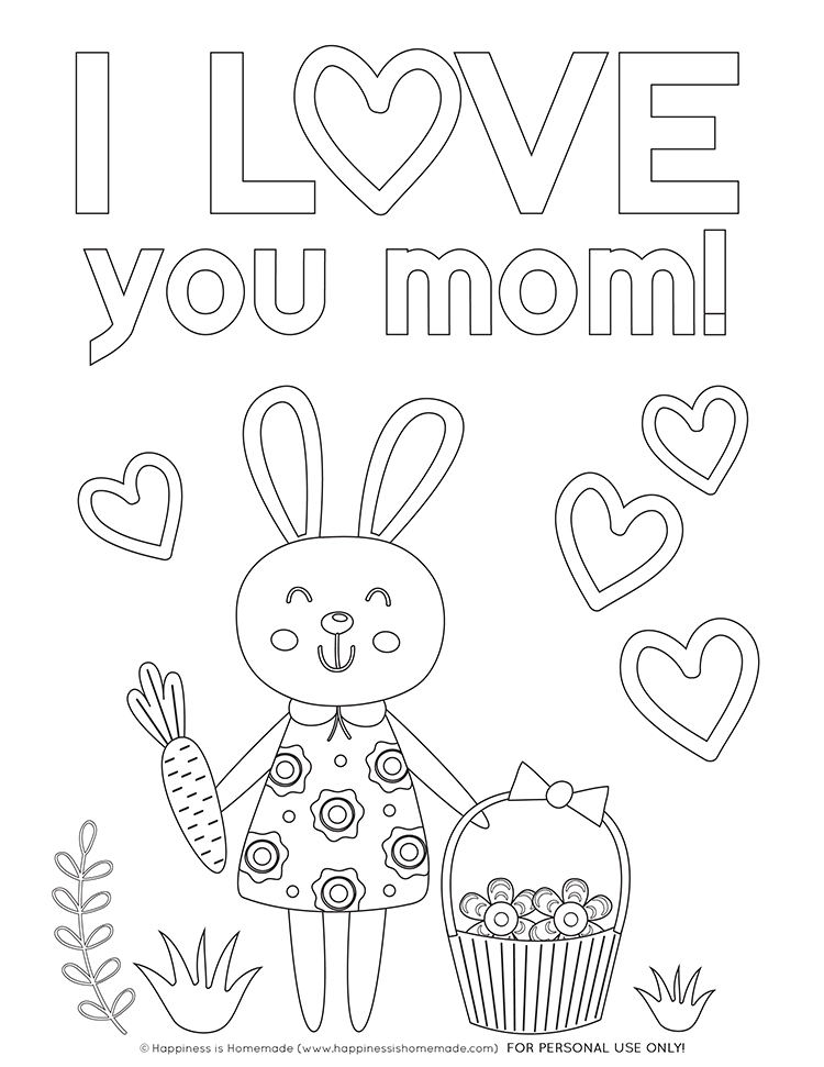 Mother's Day Coloring Pages - Free Printables - Happiness ...
