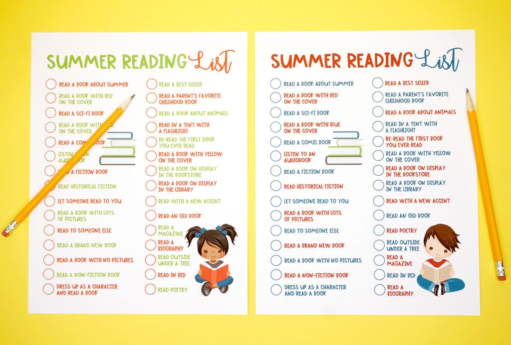 Printable Summer Reading Challenge List for Kids - Happiness is Homemade