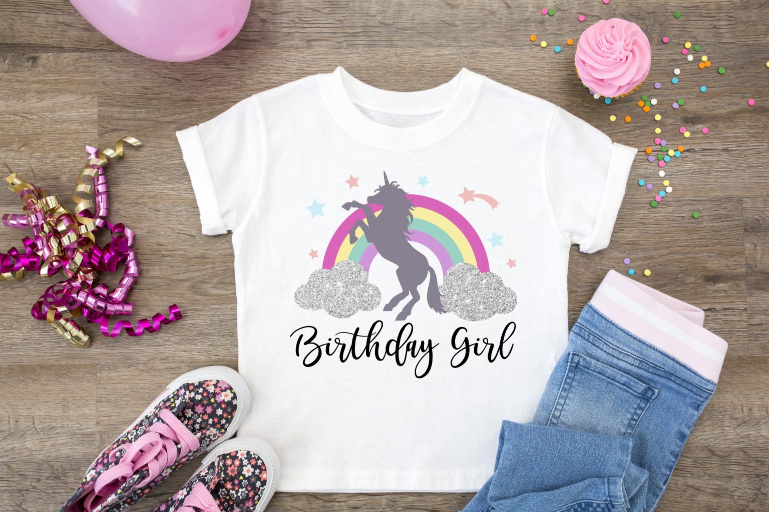 unicorn birthday shirt template