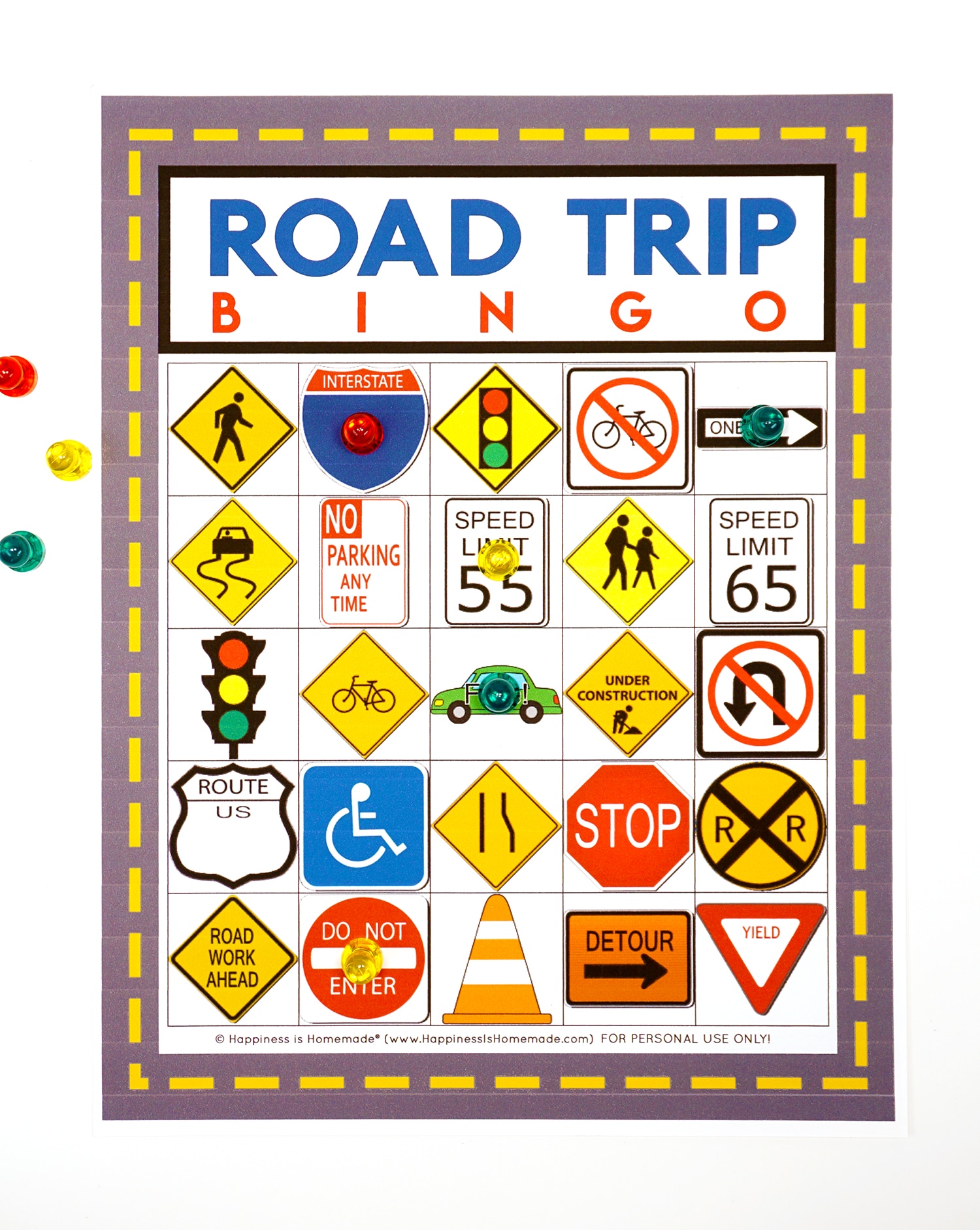 Road Trip Bingo Free Printable