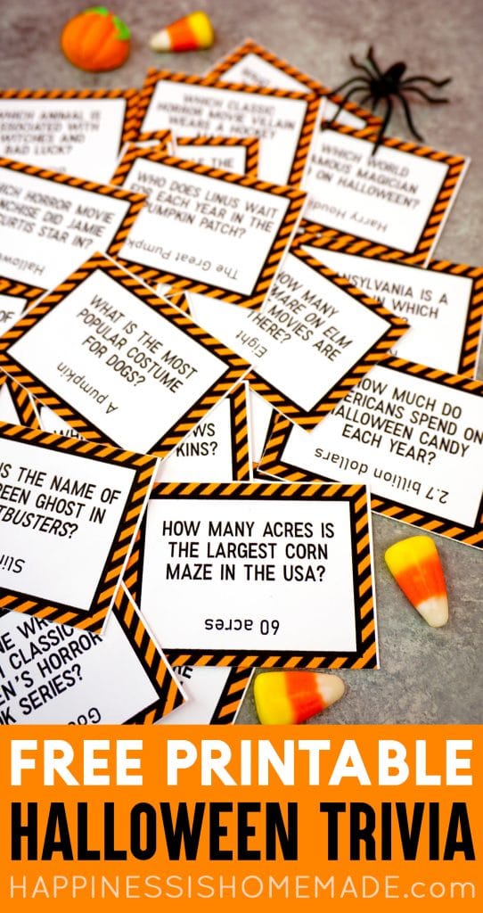 32 Halloween Trivia Questions + Printable Game - Happiness is Homemade