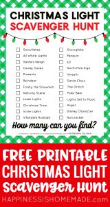 Christmas Light Scavenger Hunt - Happiness is Homemade