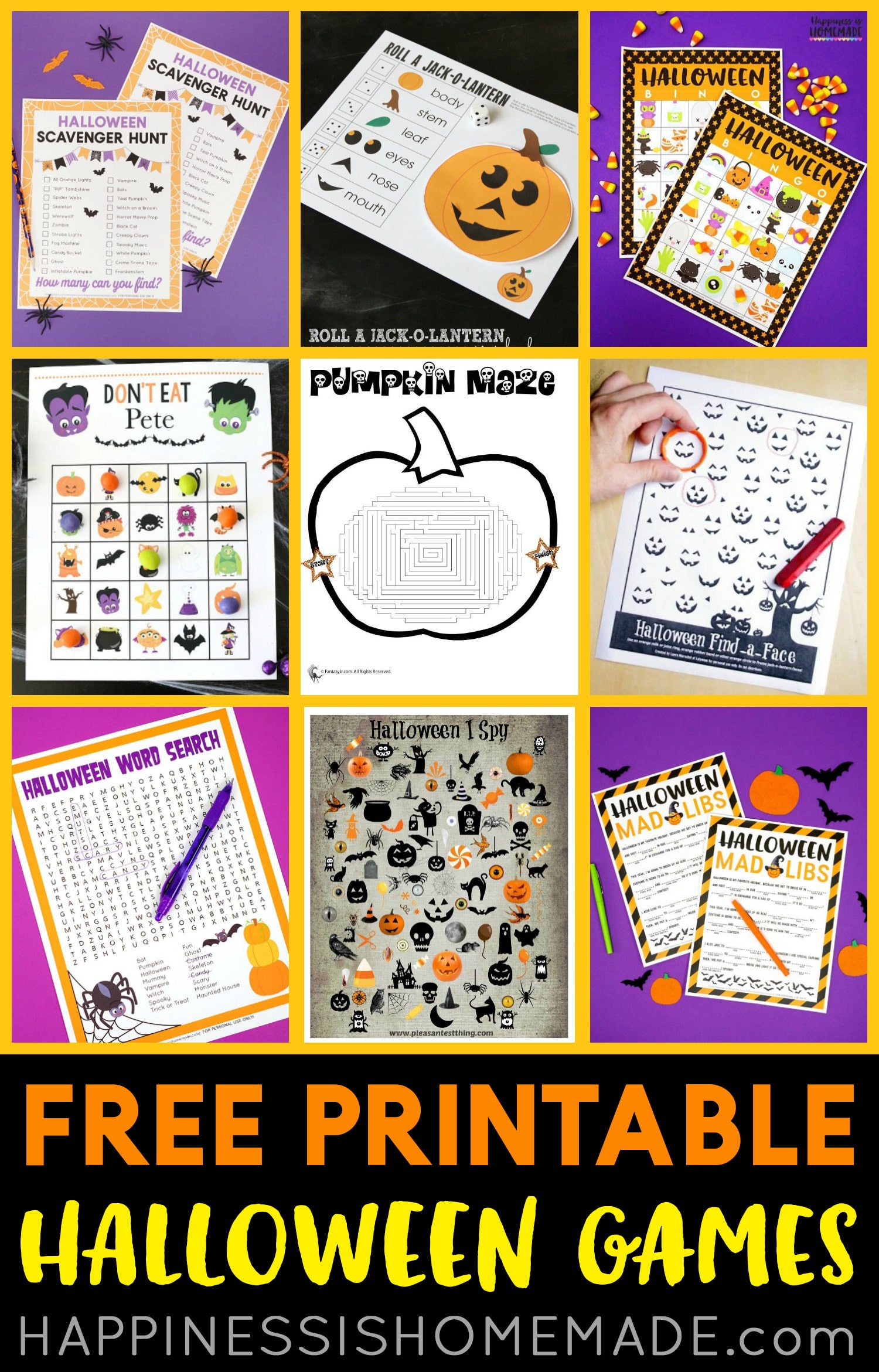 Free Printable Halloween Games - Happiness is Homemade