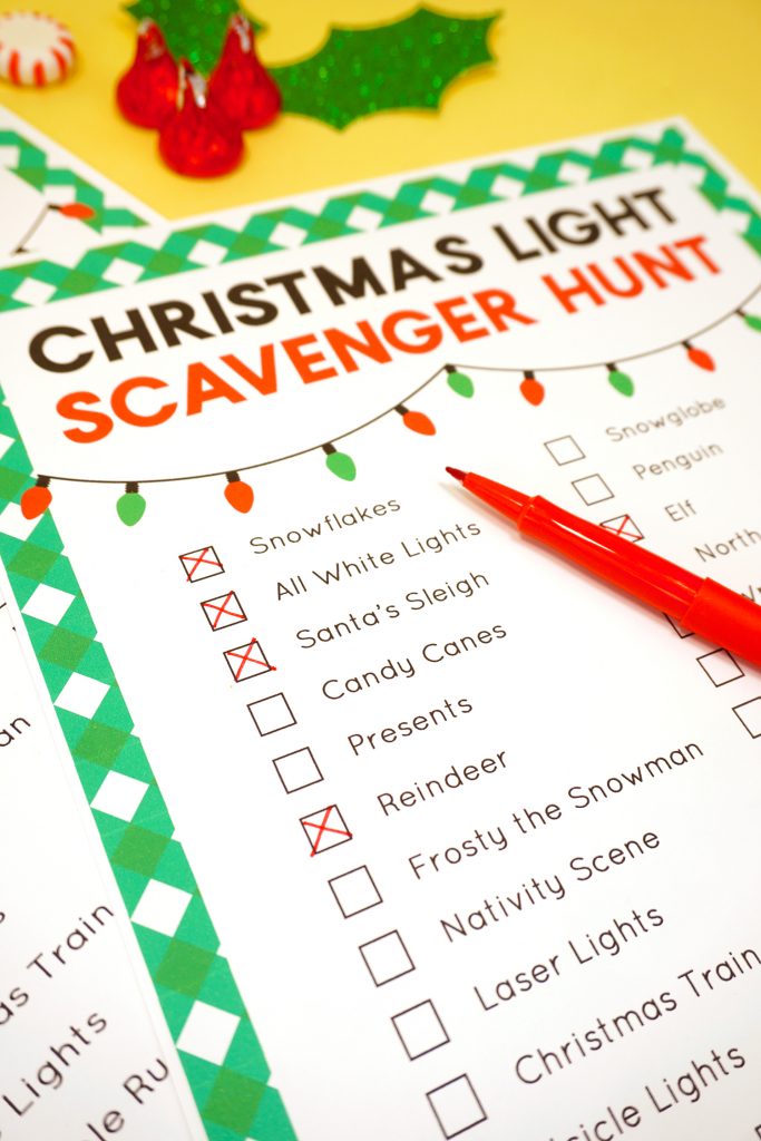 Christmas Light Scavenger Hunt - Happiness is Homemade