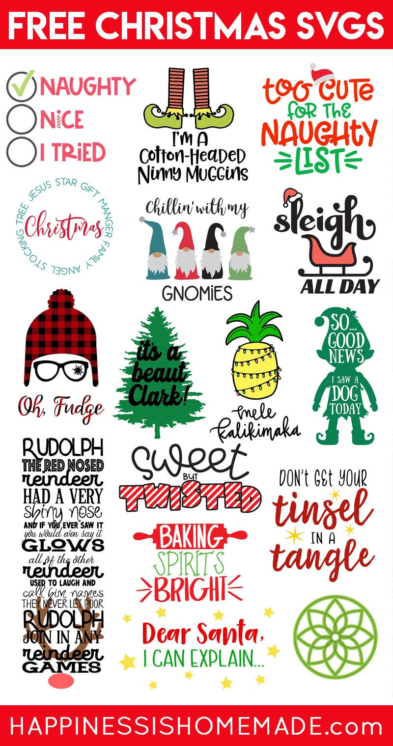 Free Christmas SVG Files  Happiness is Homemade