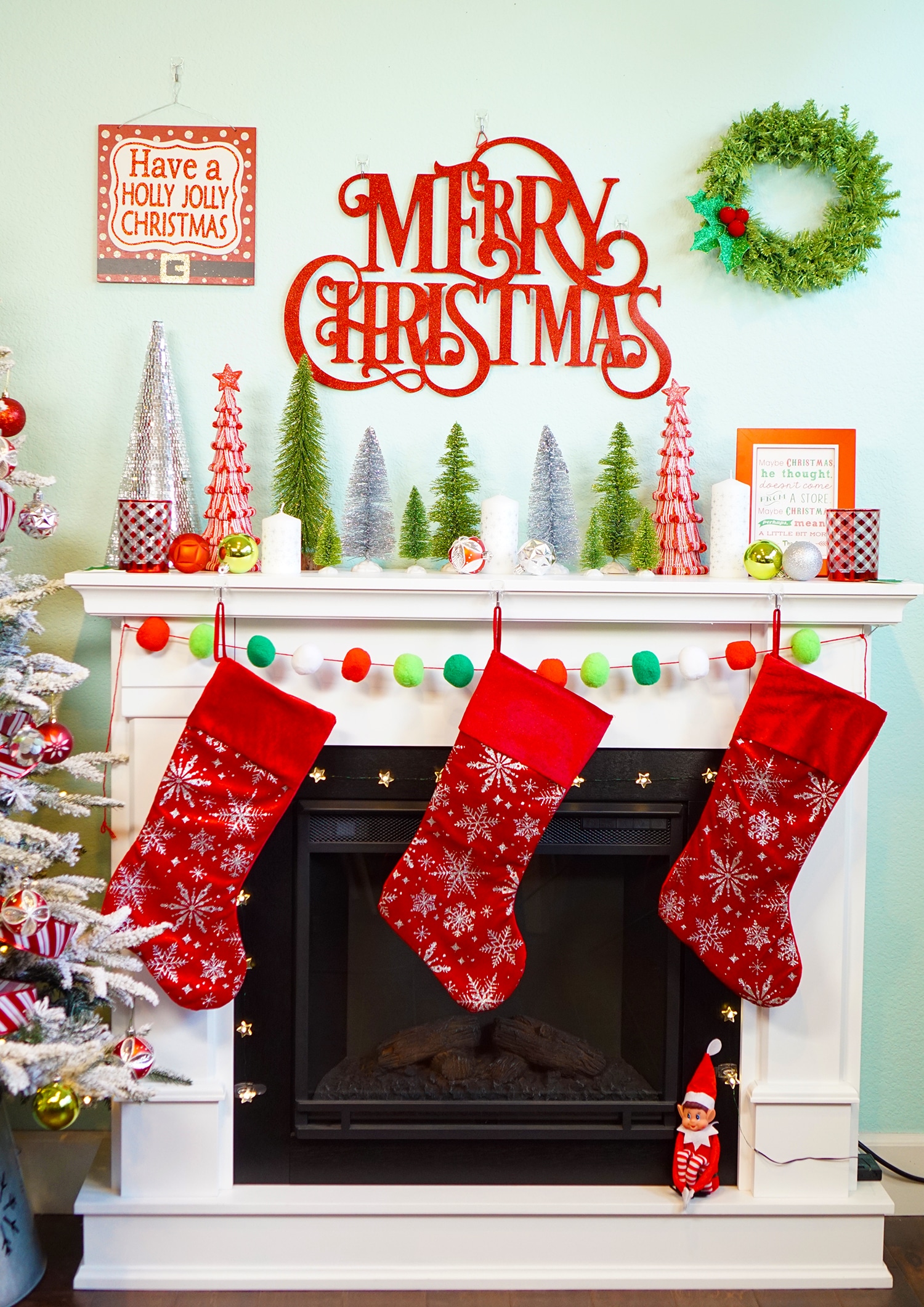 Easy Christmas Mantel Decor Ideas - Happiness is Homemade