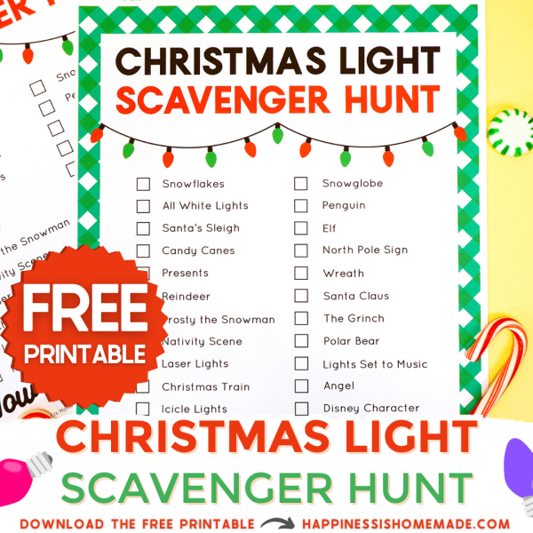 Christmas Light Scavenger Hunt - Happiness is Homemade