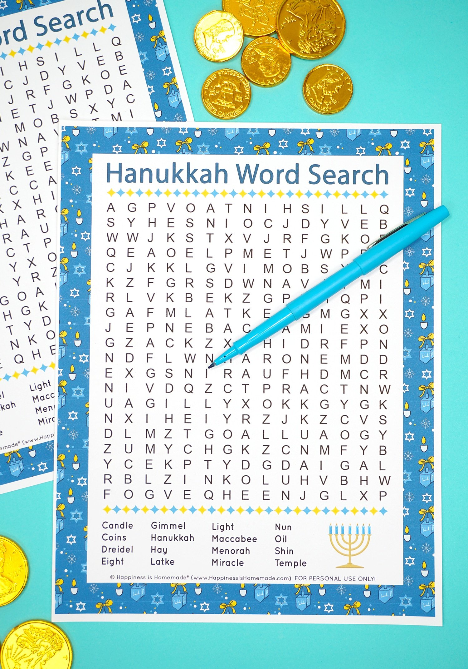 Hanukkah Word Search For Kids Adults Happiness Is Homemade