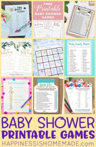 20+ Printable Baby Shower Games - Happiness is Homemade