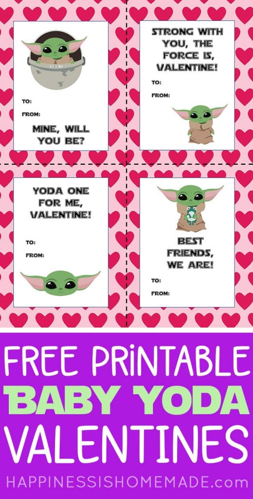 Download Free Printable Baby Yoda Valentines Happiness Is Homemade PSD Mockup Templates