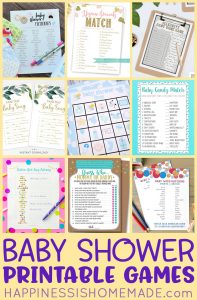 20+ Printable Baby Shower Games - Happiness is Homemade