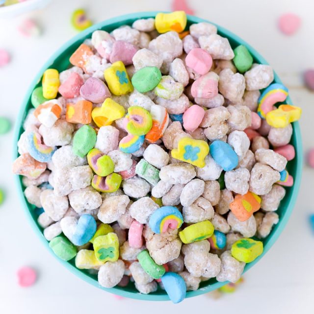 Lucky Charms Muddy Buddies - Happiness is Homemade