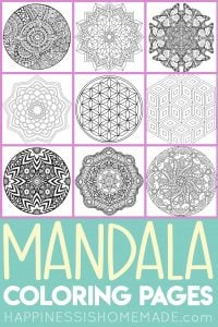 Mandala Coloring Pages for Adults & Kids - Happiness is Homemade