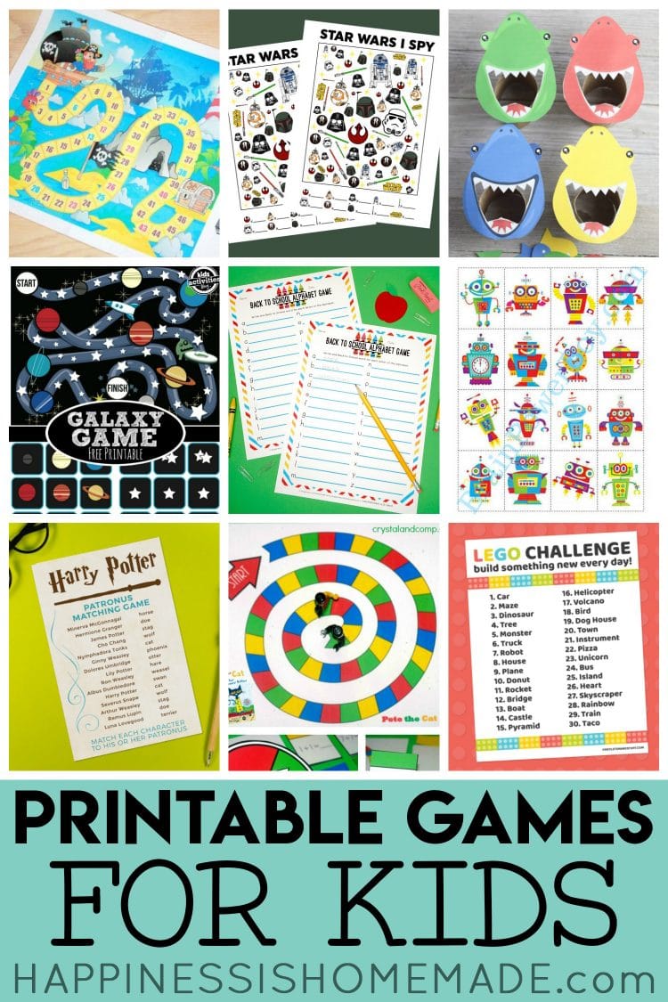 25 Fun Printable Games for Kids - Happiness is Homemade