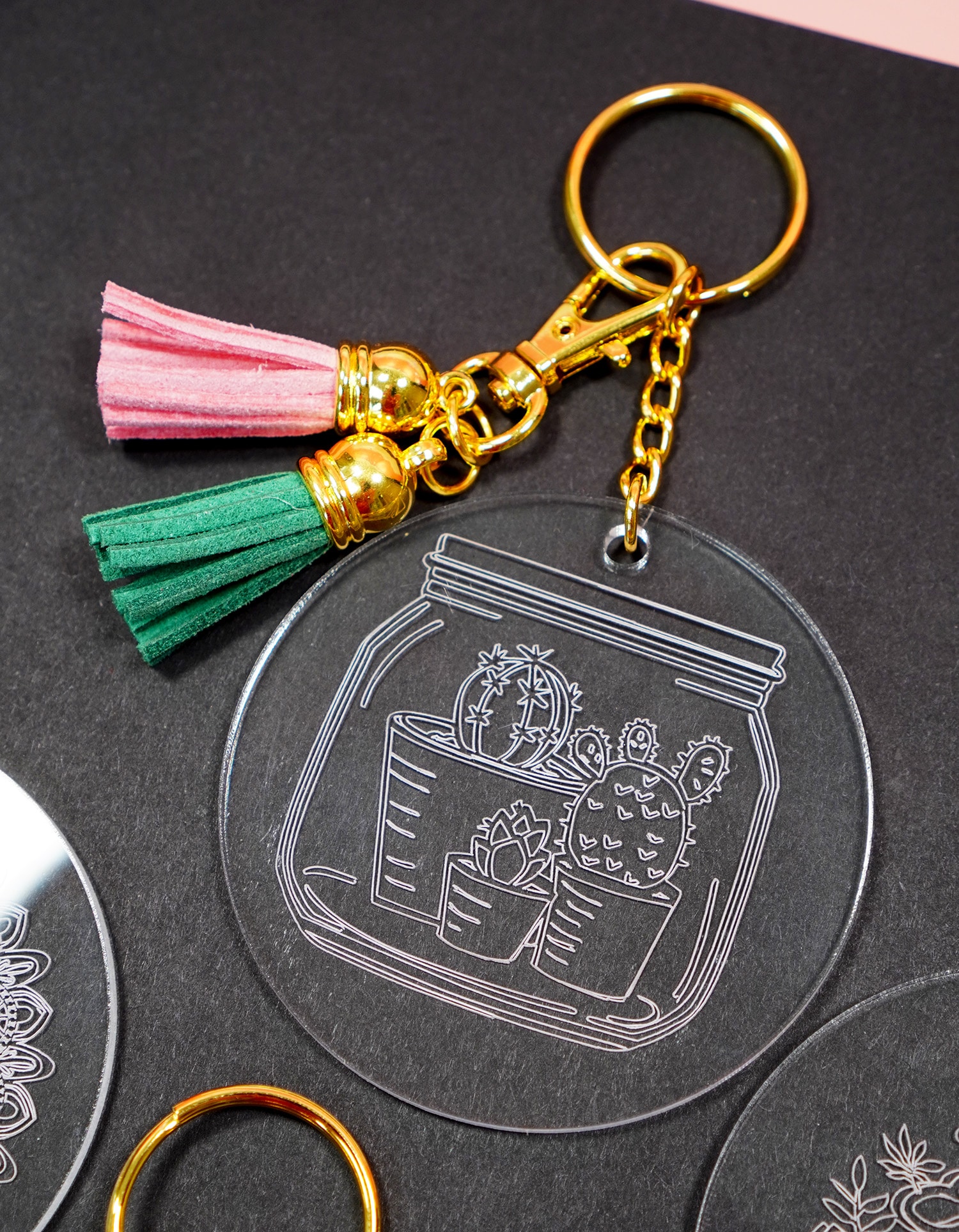 One Of My First Tries Engraving a acrylic Keychain With The Maker 3 : r/ cricut