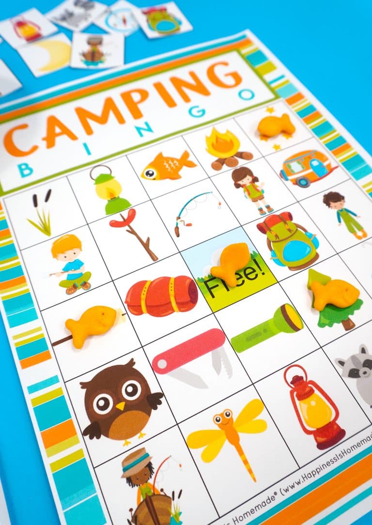 Free Printable Camping Bingo Game - Happiness is Homemade