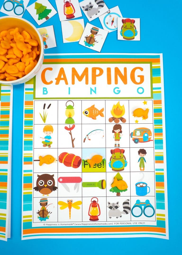 Free Printable Camping Bingo Game - Happiness is Homemade