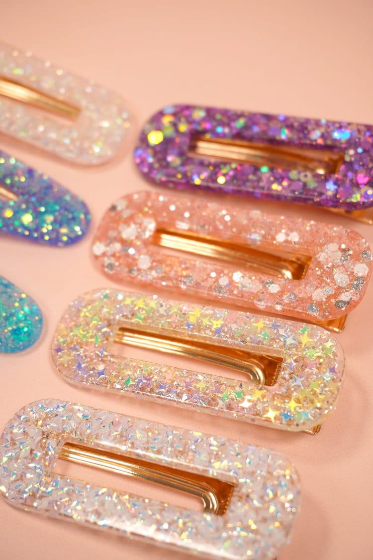 Easy DIY Resin Hair Clips - Happiness is Homemade