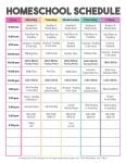 Daily Homeschool Schedule Samples - Happiness is Homemade