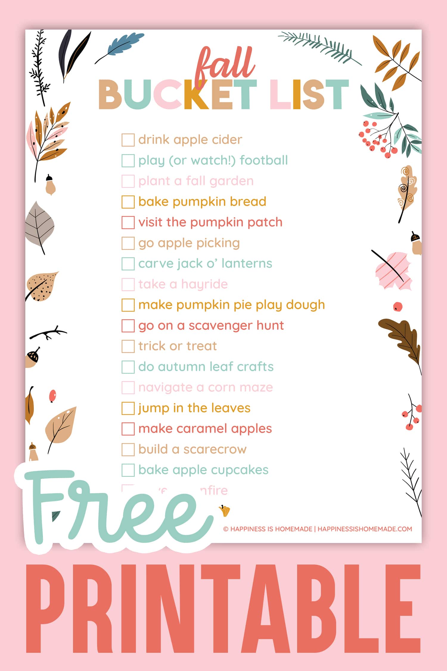 10 Awesome Printable Fall To Do List