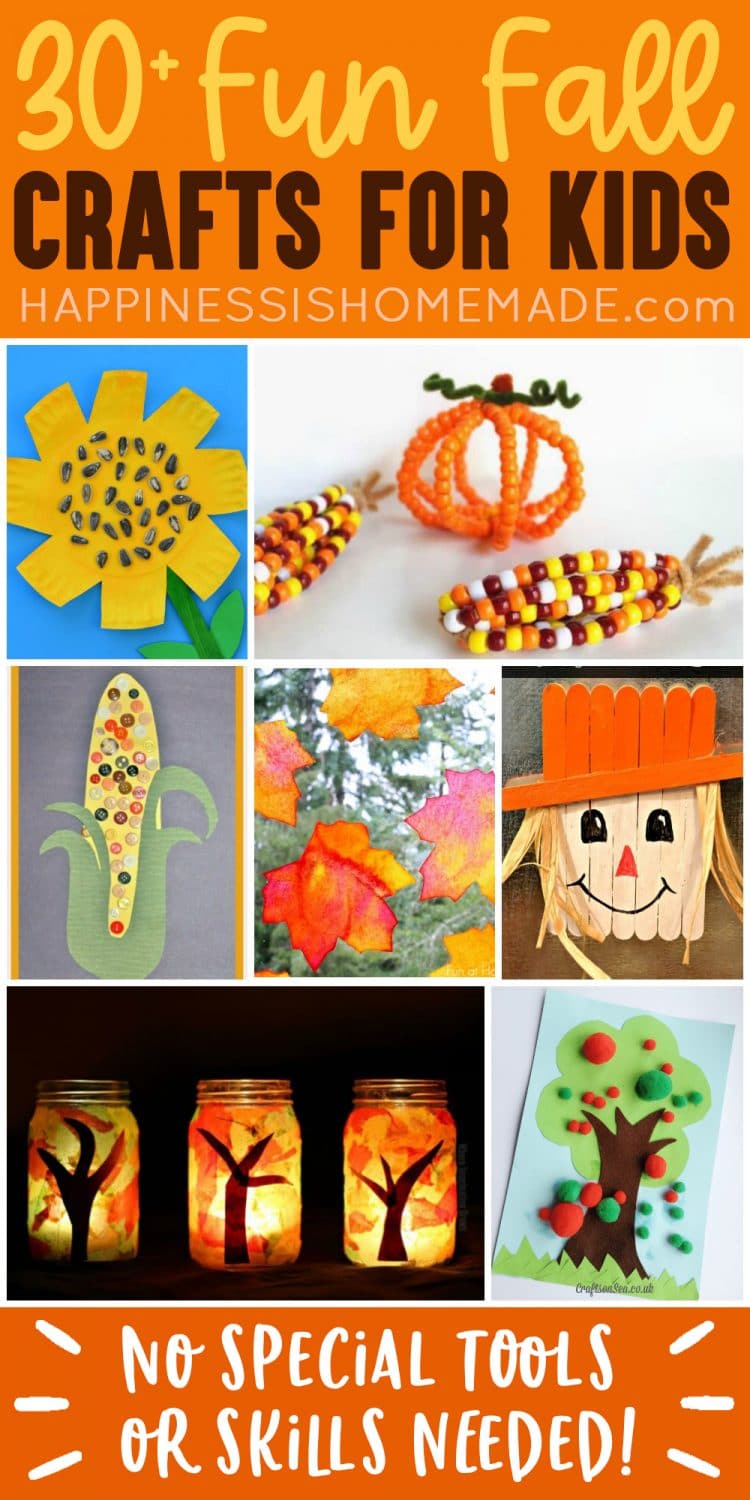 Easy Fall Kids Crafts That Anyone Can Make! - Happiness is Homemade