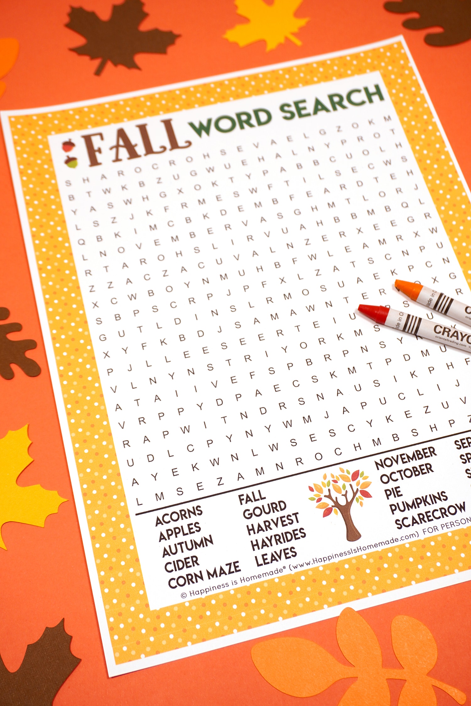 Fall Word Search Printable Happiness Is Homemade