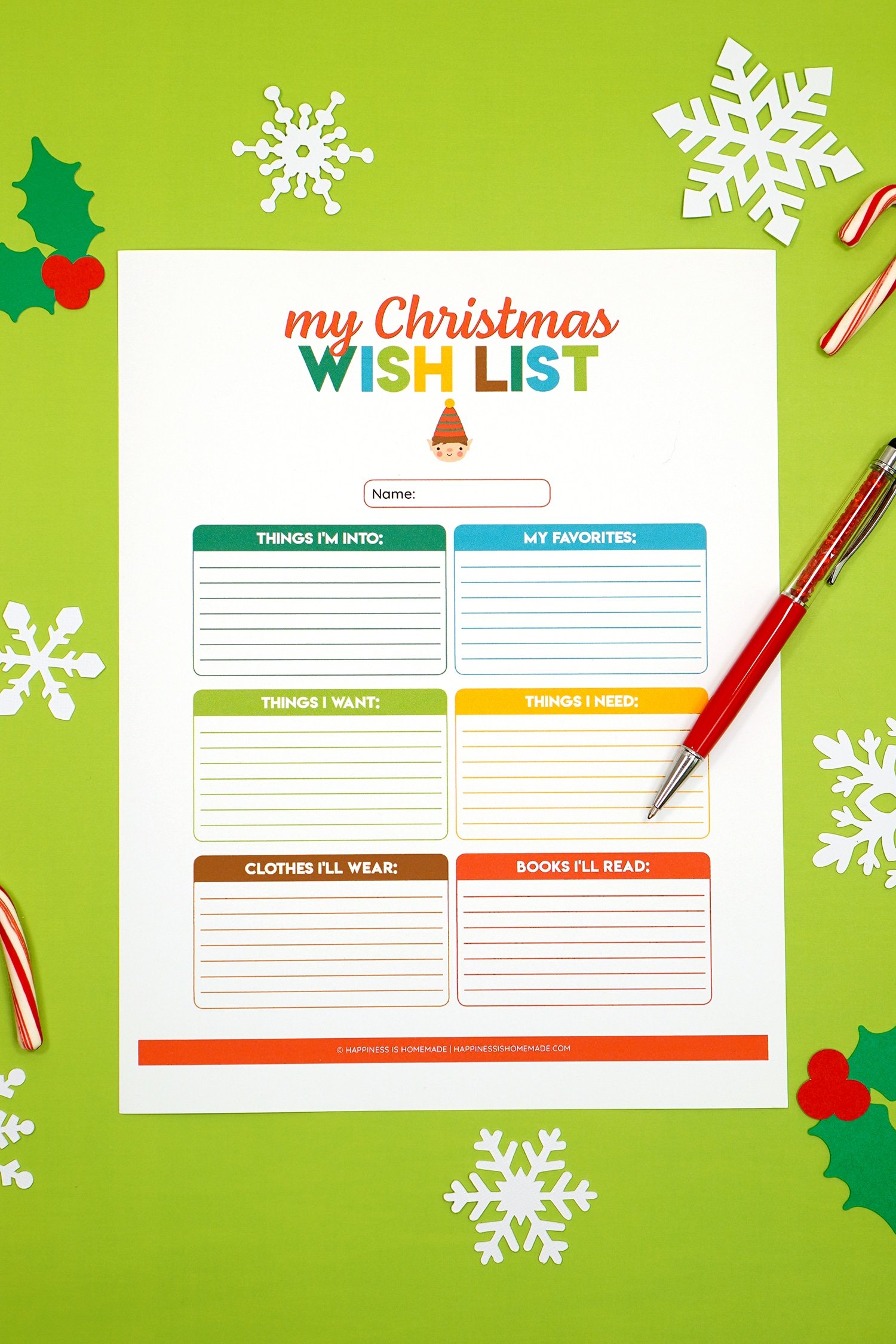 Printable Christmas Wish List For Kids Adults Happiness Is Homemade