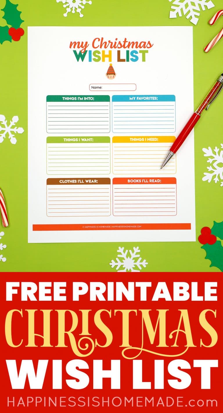 Printable Christmas Wish List For Kids & Adults - Happiness Is Homemade