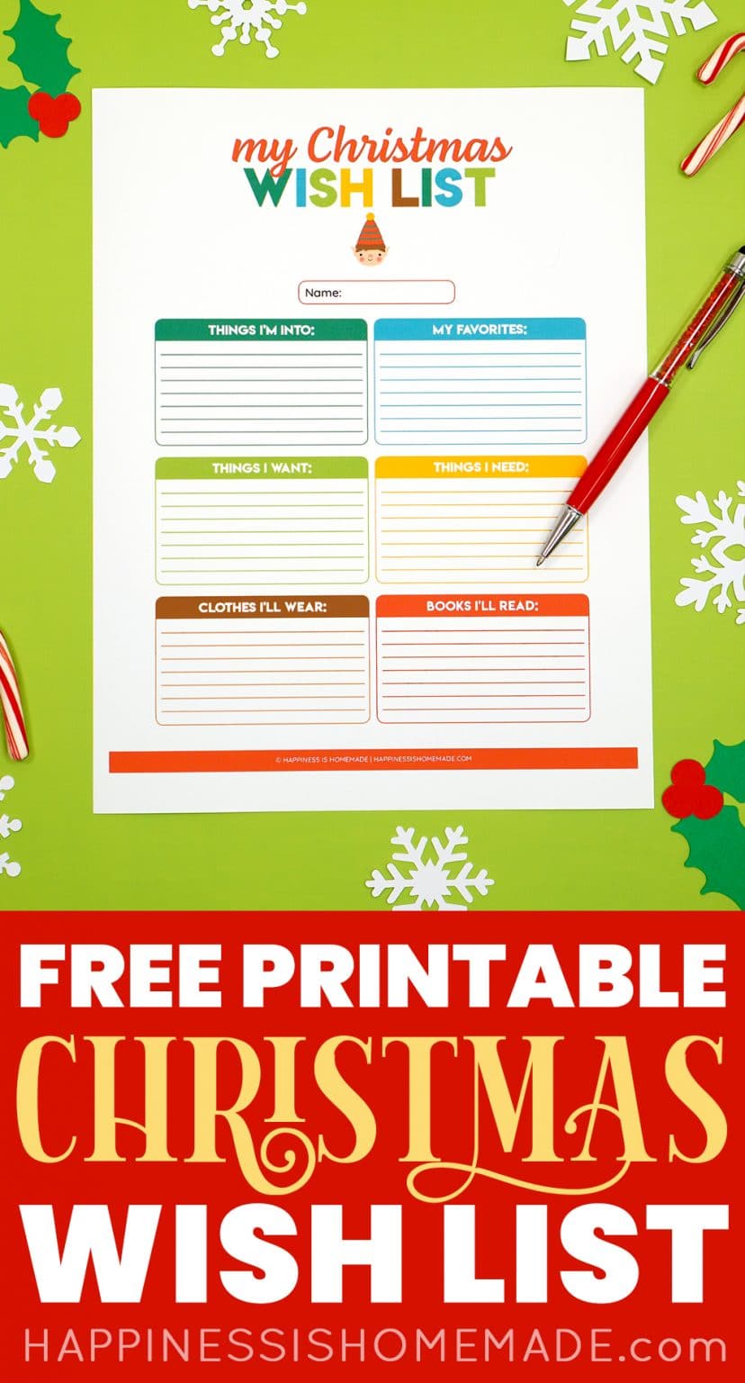 Printable Christmas Wish List for Kids & Adults - Happiness is Homemade