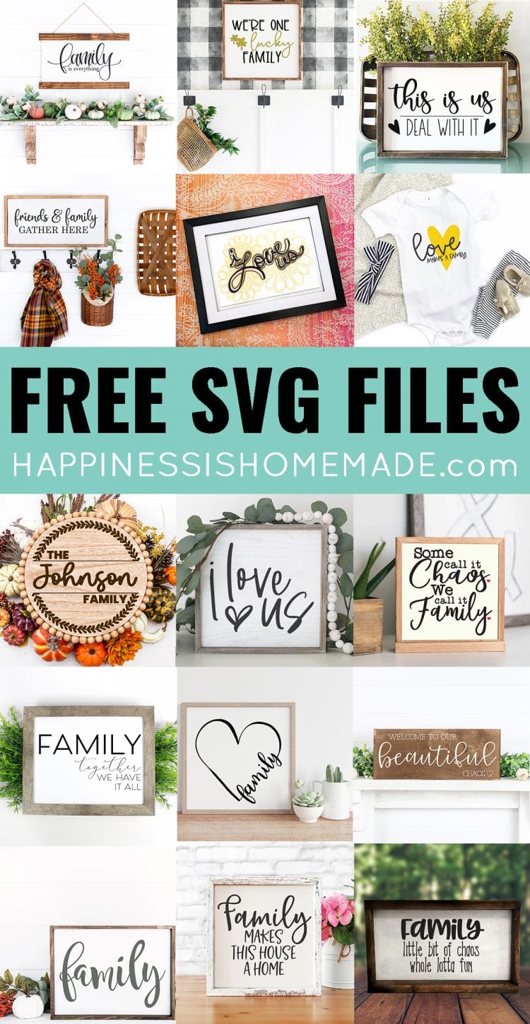 Download 15 Free Family Svg Files Happiness Is Homemade PSD Mockup Templates