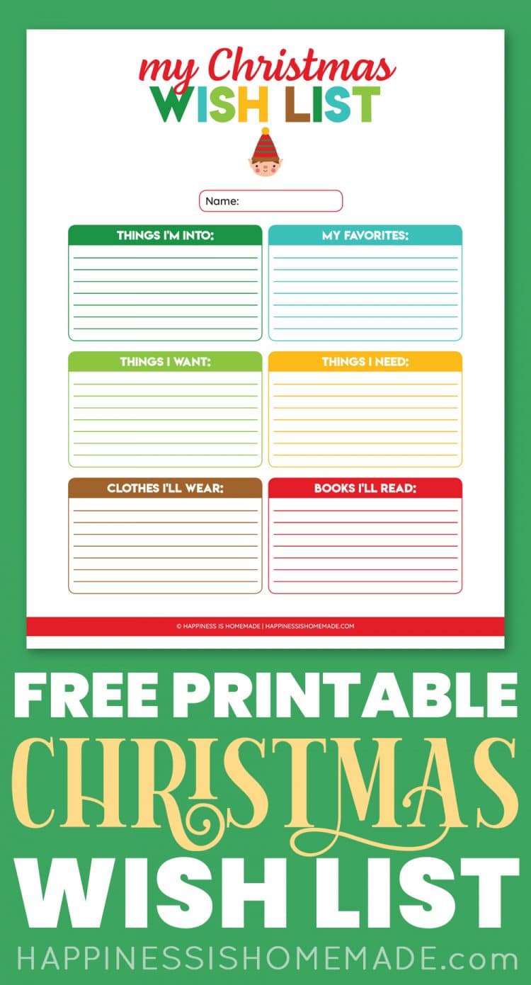 Printable Christmas Wish List for Kids & Adults ...