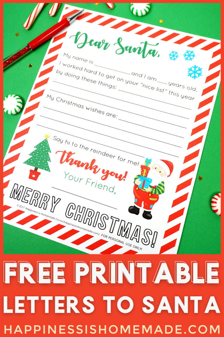 Free Printable Letter to Santa - Happiness is Homemade