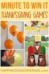 Thanksgiving Minute to Win It Games - Happiness is Homemade