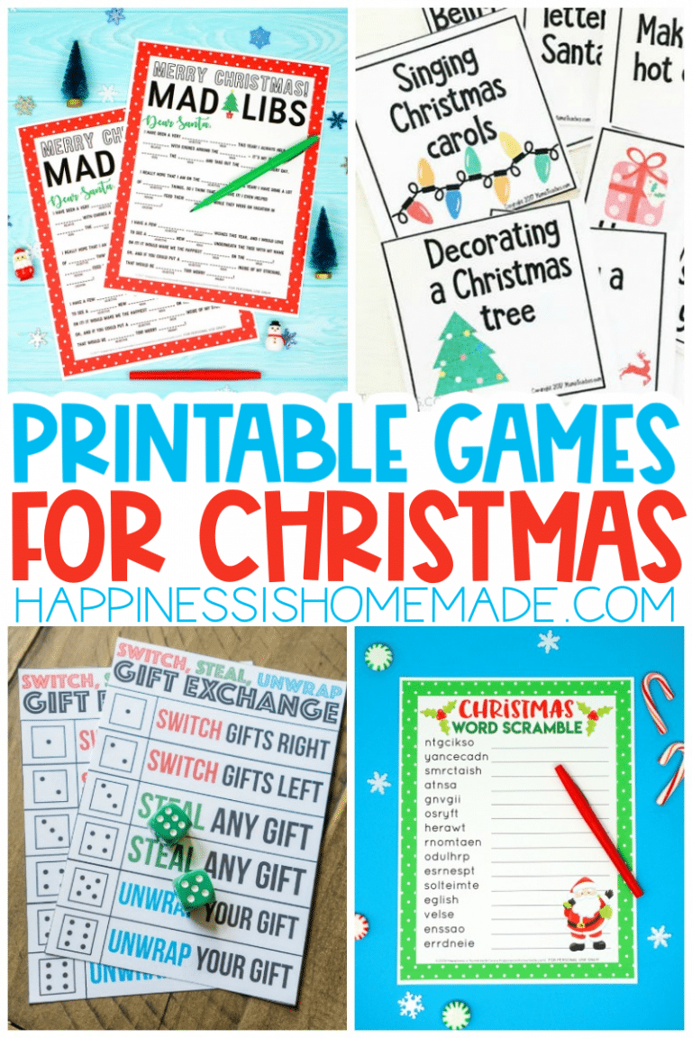 20+ Printable Christmas Games - Happiness is Homemade