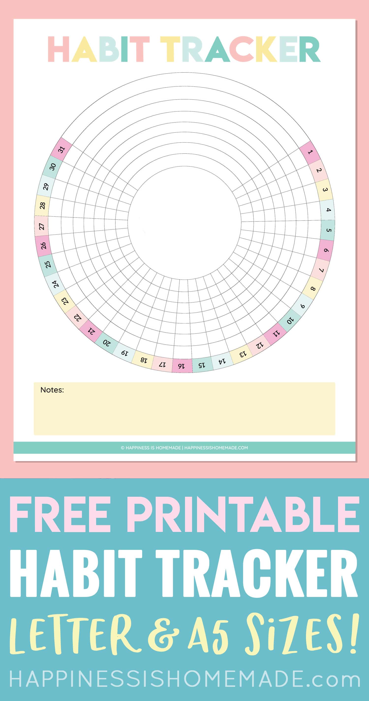 Habit Tracker Circle Printable Printable Word Searches