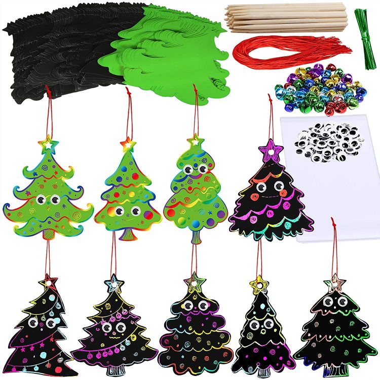 30 Pieces DIY Christmas Craft for Kids Art and Craft Christmas Tree  Ornaments Make Your Own Christmas Party Sticker Craft Kits for Kids Winter  Home