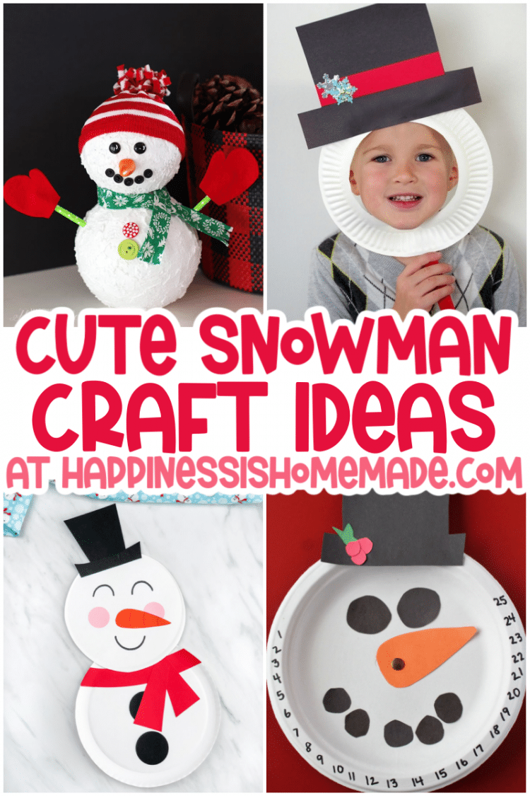 Paper Plate Snowman Craft - Winter Crafts for Kids - Easy Peasy and Fun